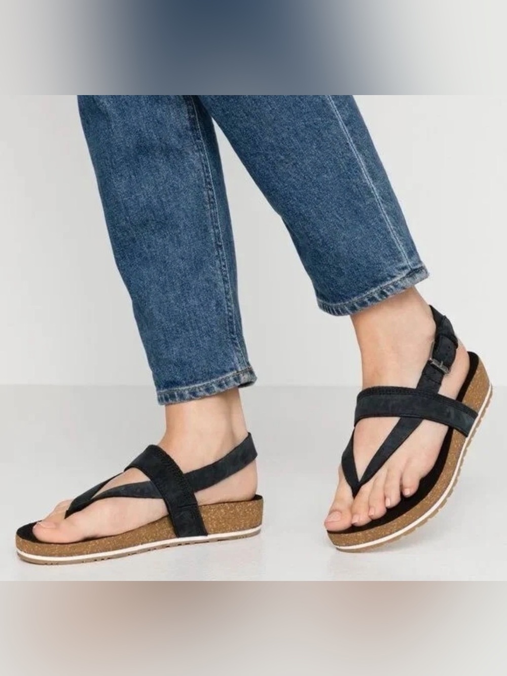 Timberland Black Suede-Look Women's Sandals